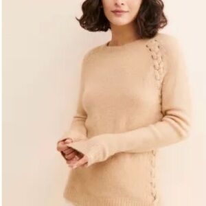 Anthropologie braided tan pullover